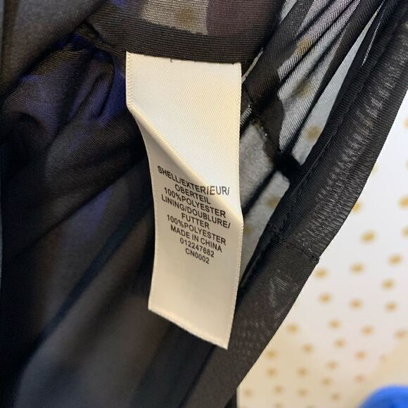 Adrianna Papell Blue-Black Colorblock Dress 4P - Picture 4 of 6